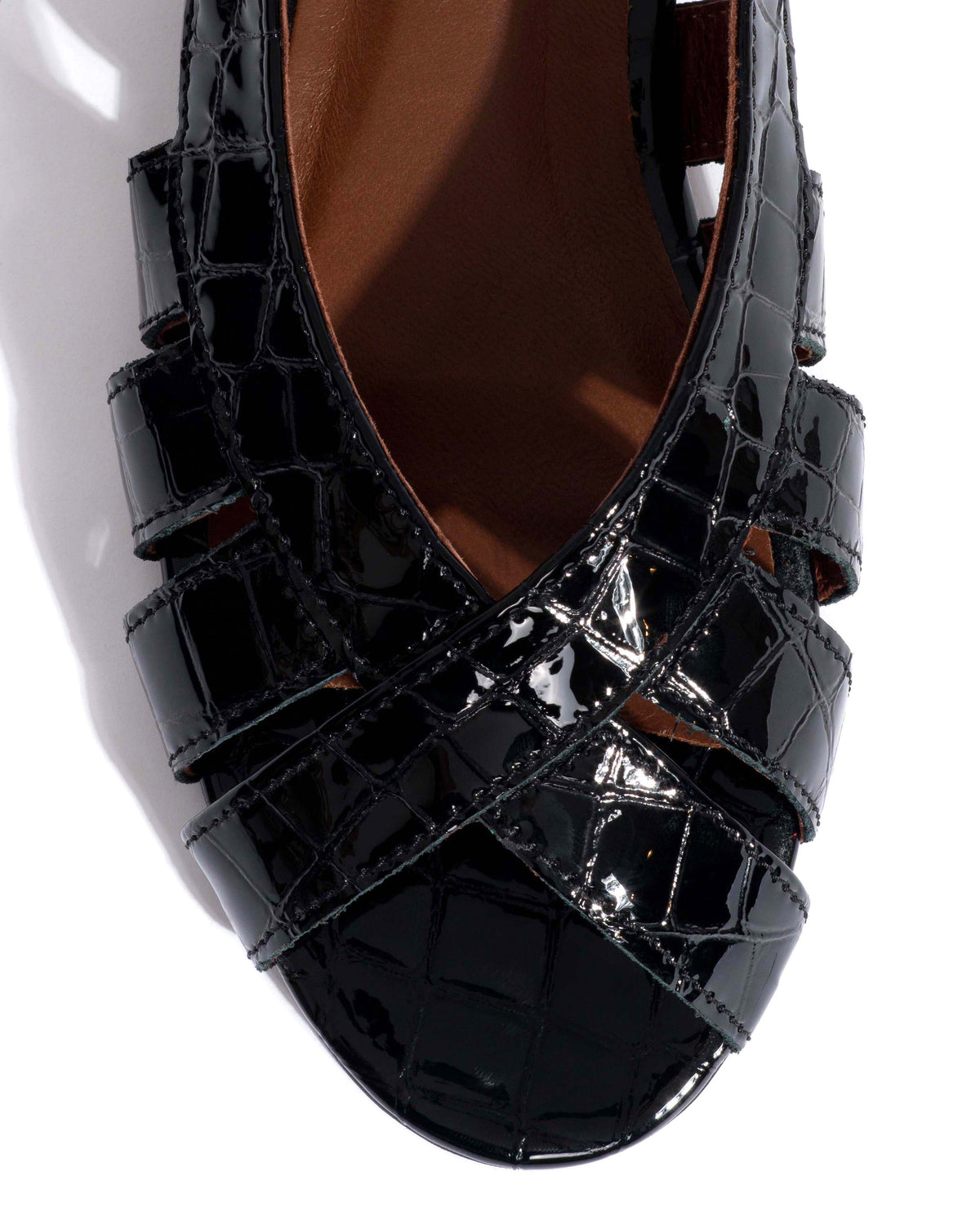 Sophie 20 Polished croco calf Black