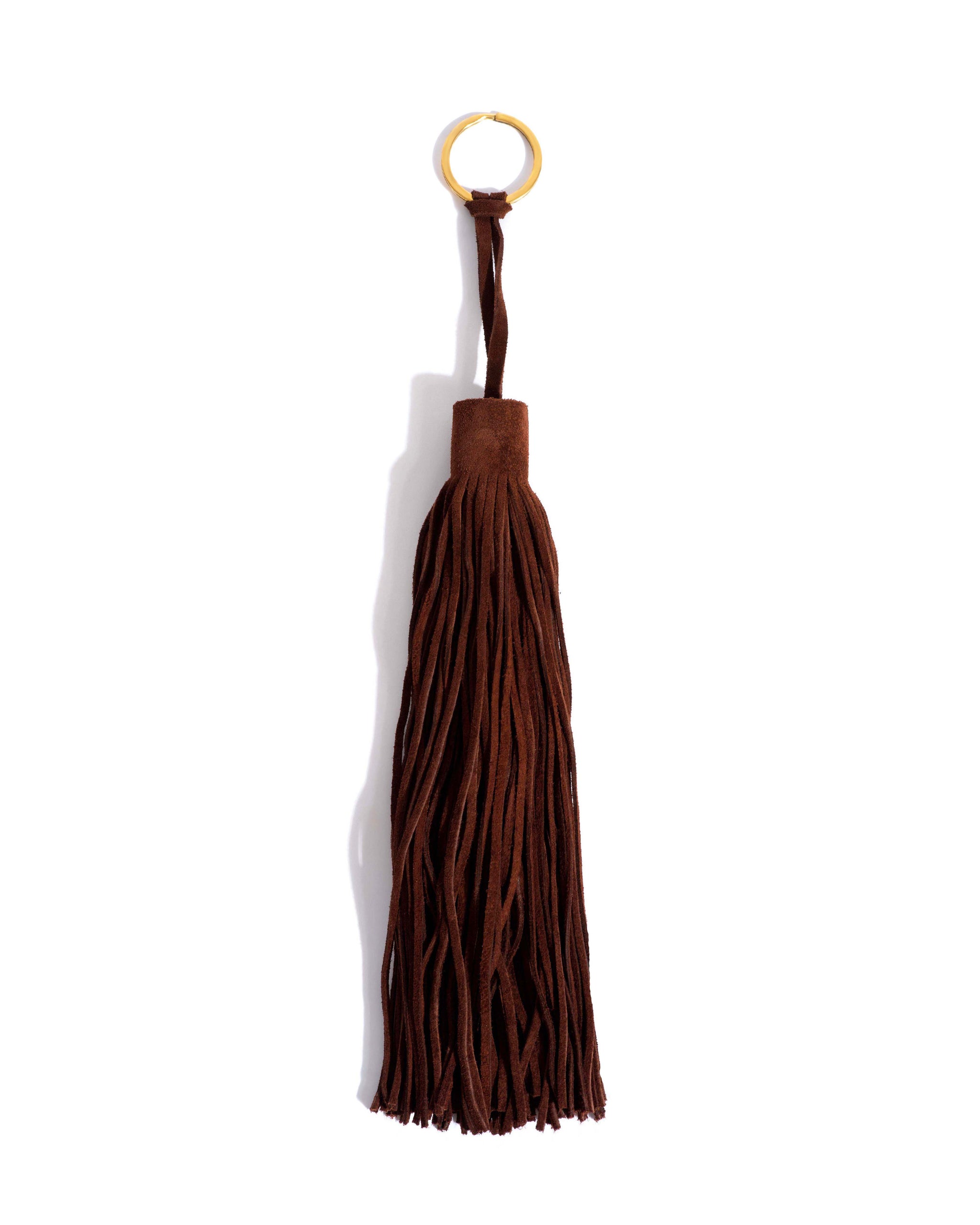 Langley fringe keyring Calf suede Chocolate - Anonymous Copenhagen Small Leather Goods