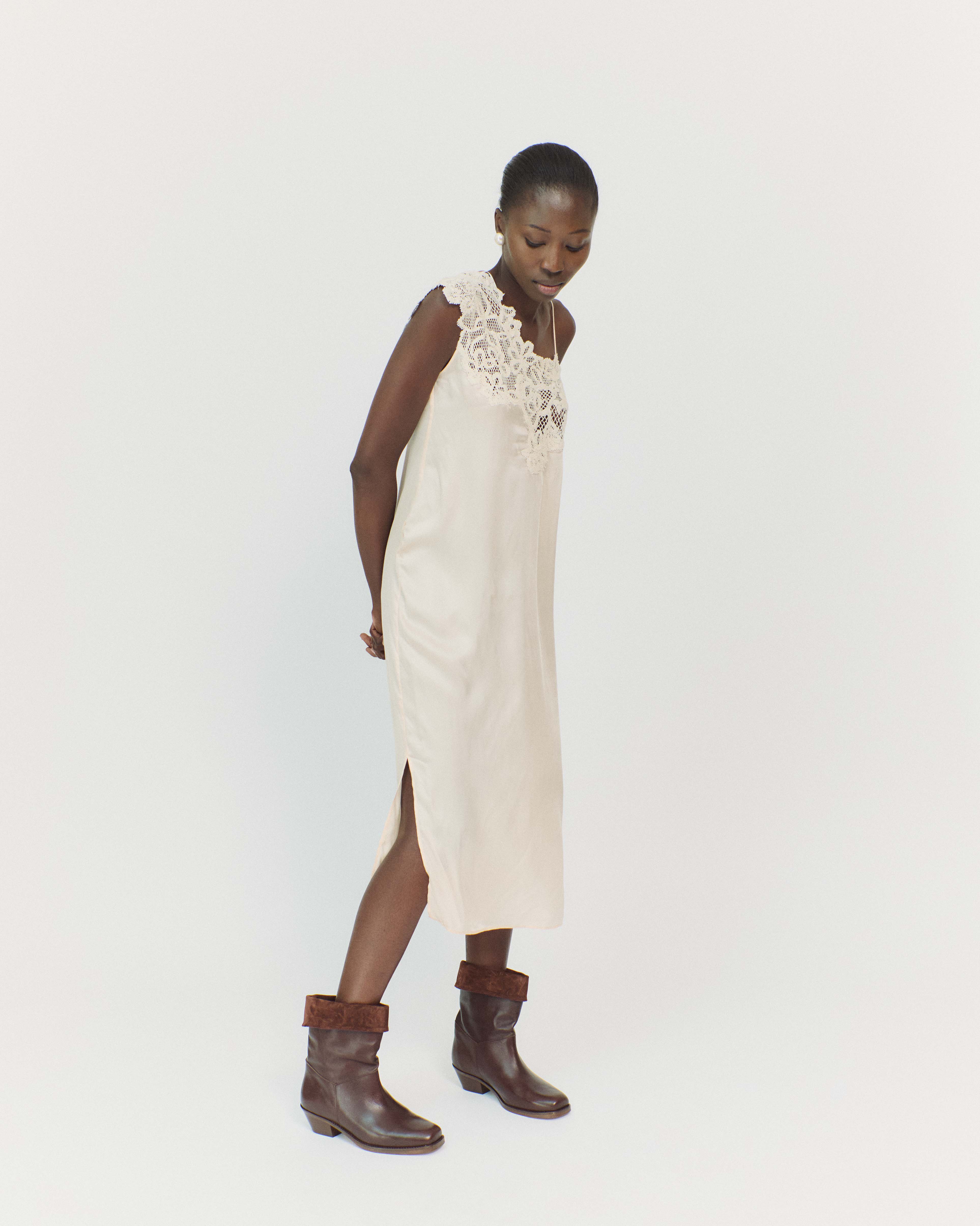 Patricia Vegetal soft calf & suede leather Coffee brown & chocolate