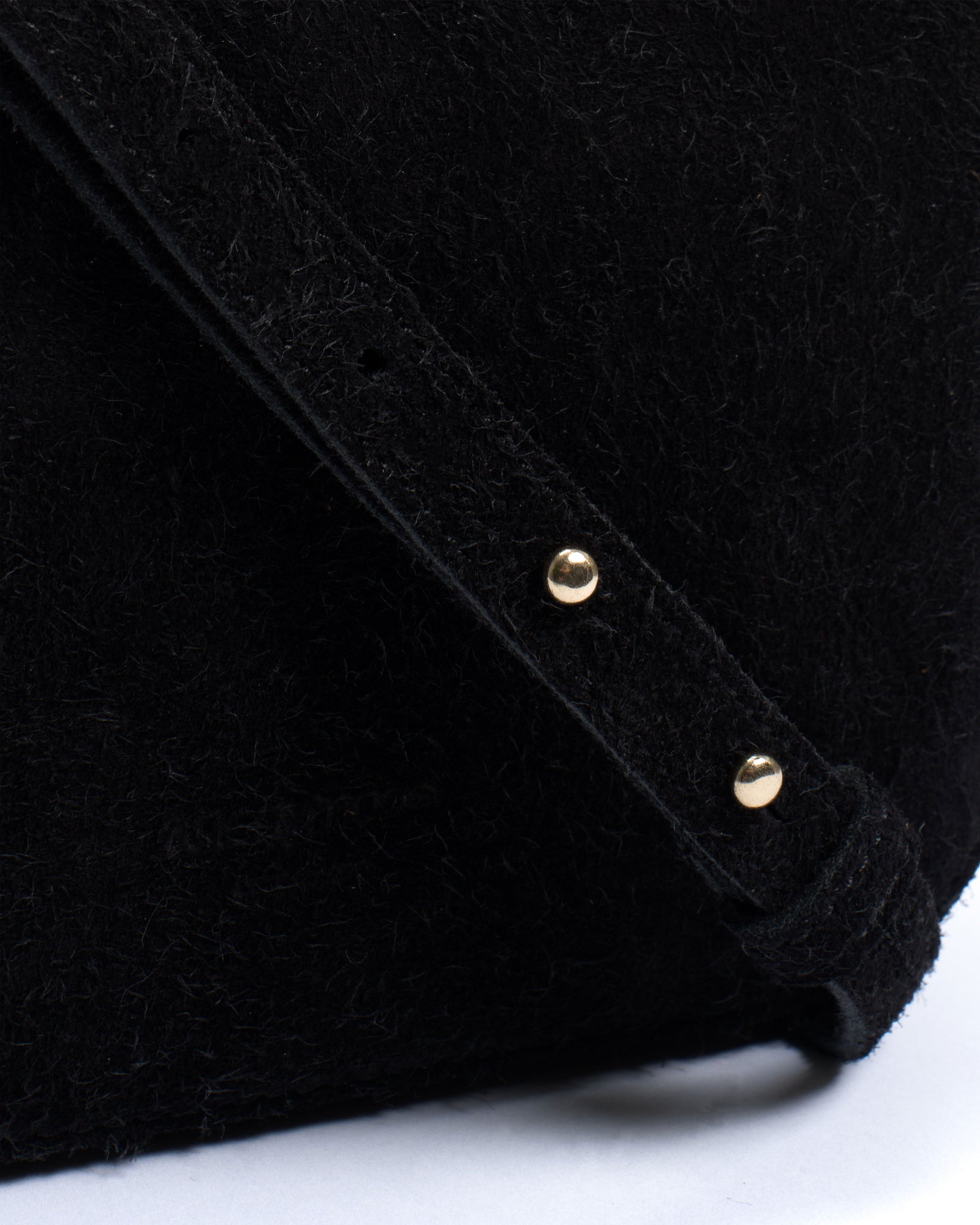 Sicha crossover bag Plushed calf suede Black - Anonymous Copenhagen