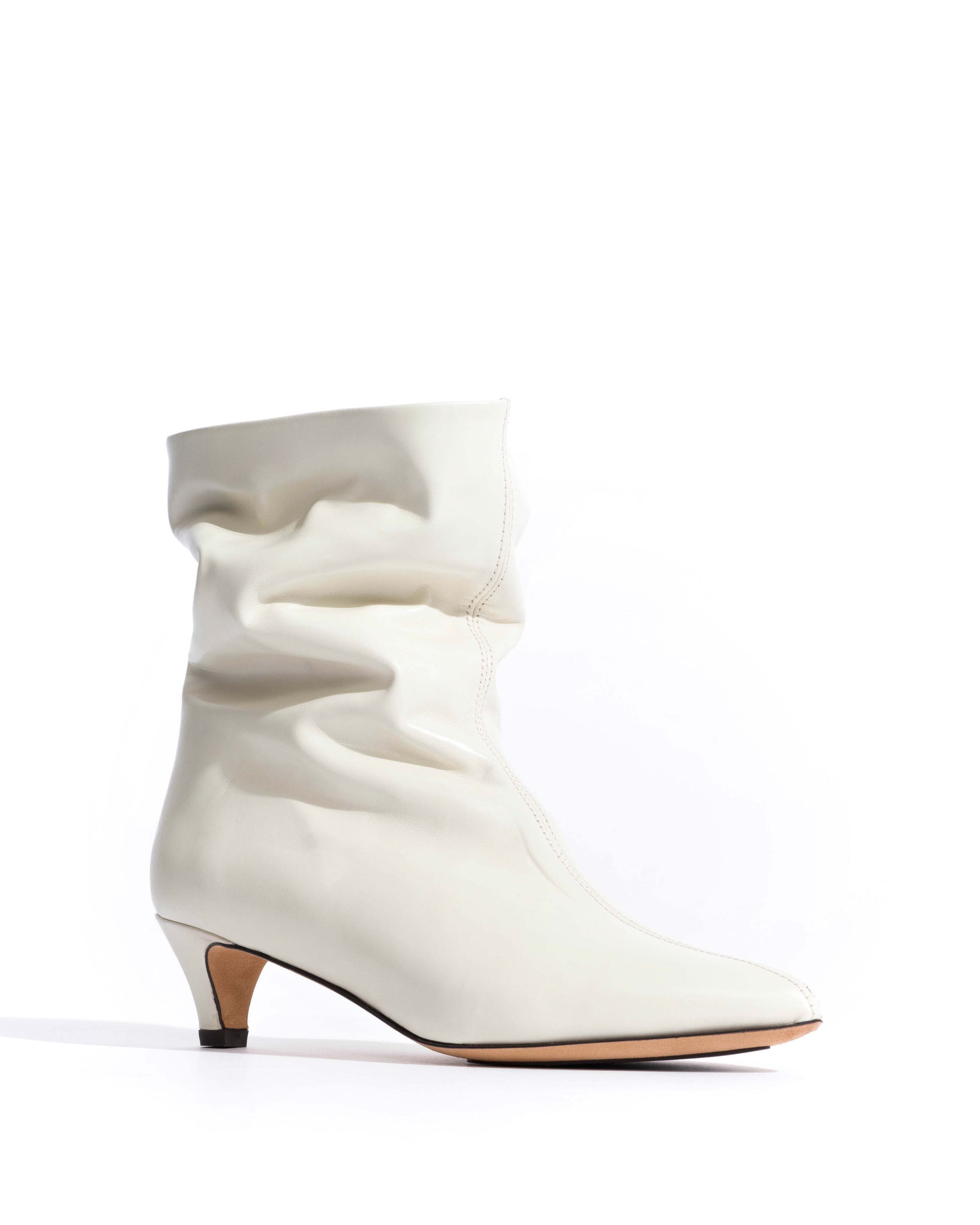 Sweeney 40 stiletto Crinkled soft calf White sand