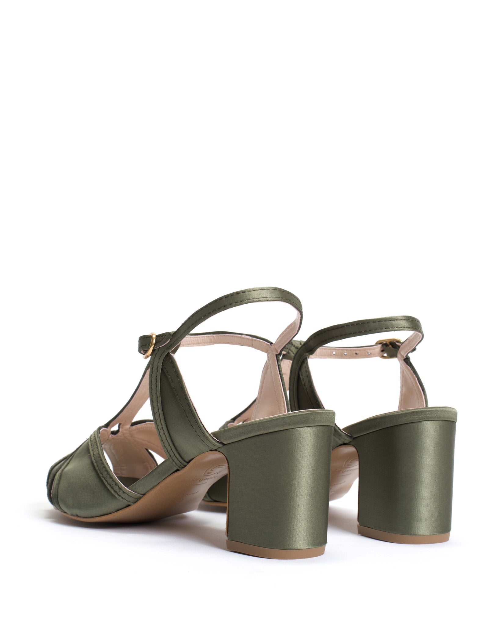 Therese 55 Antique satin vegan Olive green - Anonymous Copenhagen