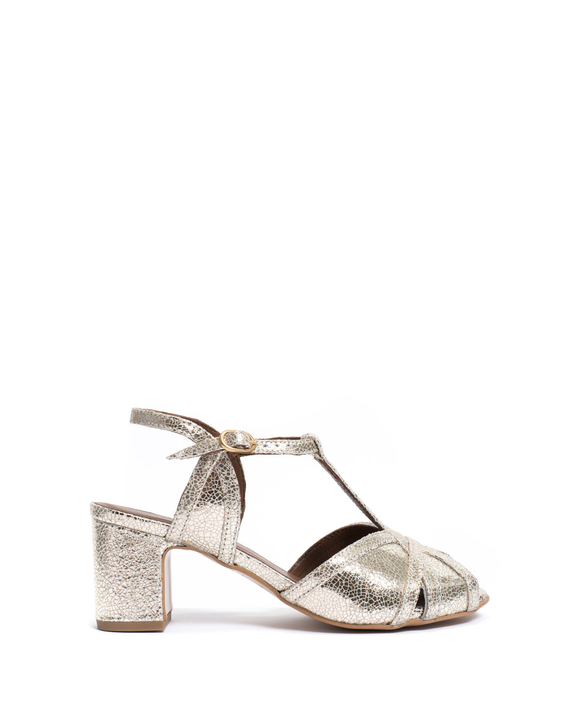 Therese 55 Crackled metallic goat Champagne
