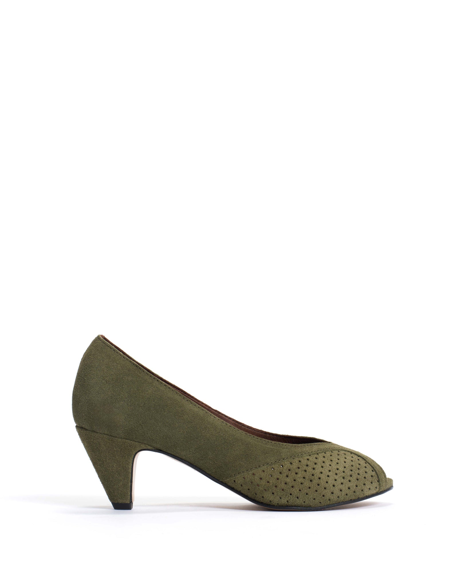 Tiffany stiletto Calf suede Olive green - Anonymous Copenhagen