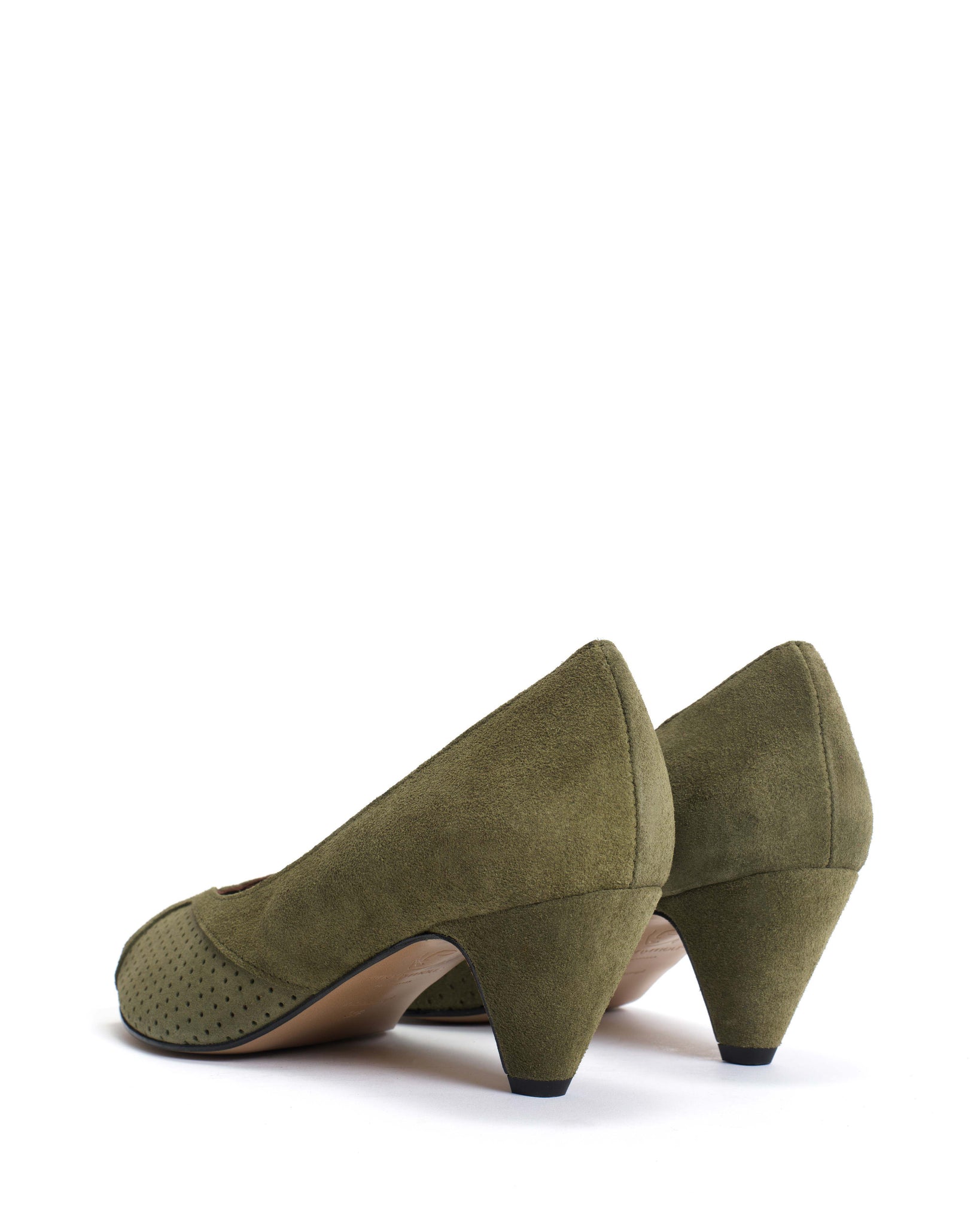Tiffany stiletto Calf suede Olive green - Anonymous Copenhagen