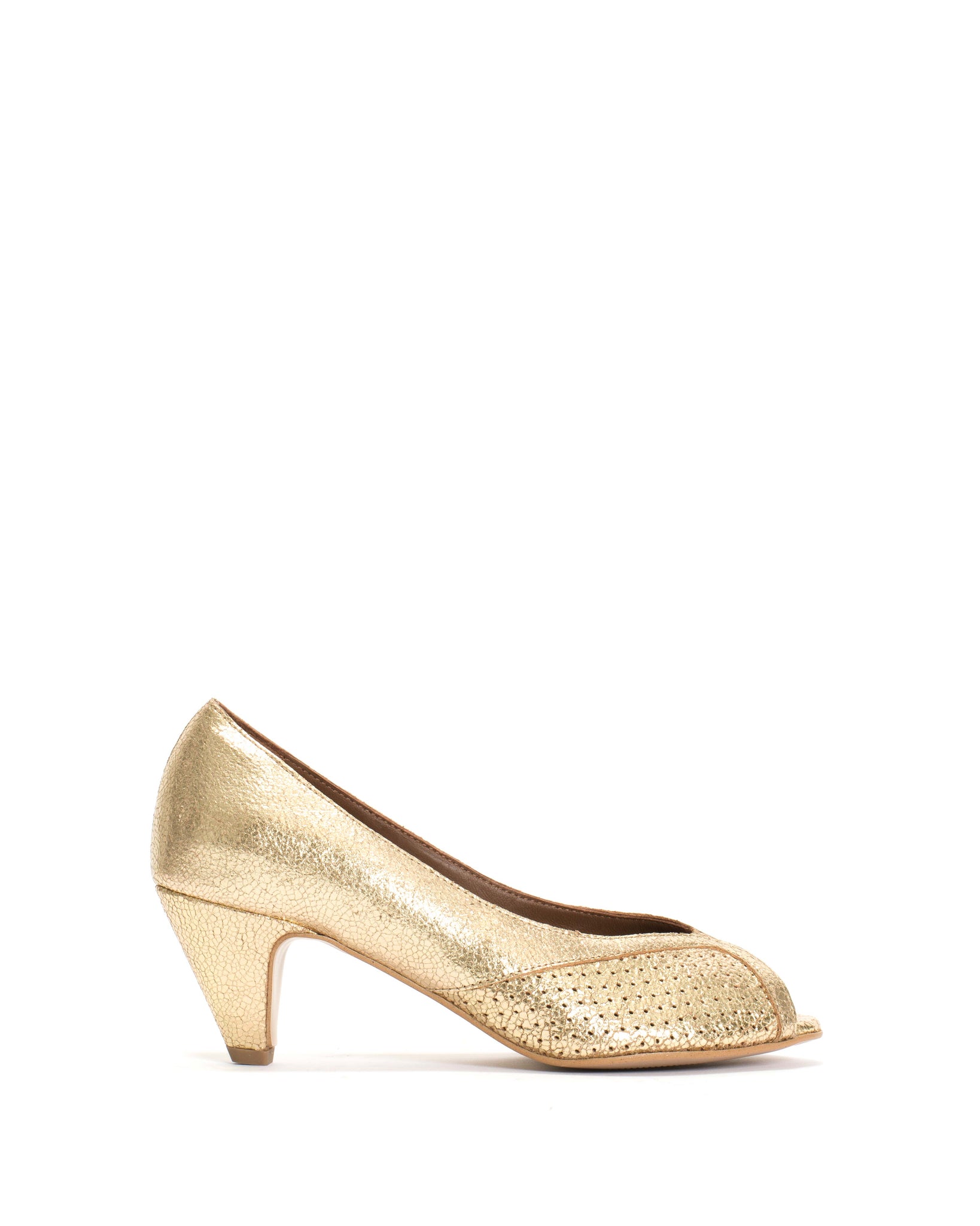 Tiffany stiletto crackled metallic goat Gold - Anonymous Copenhagen