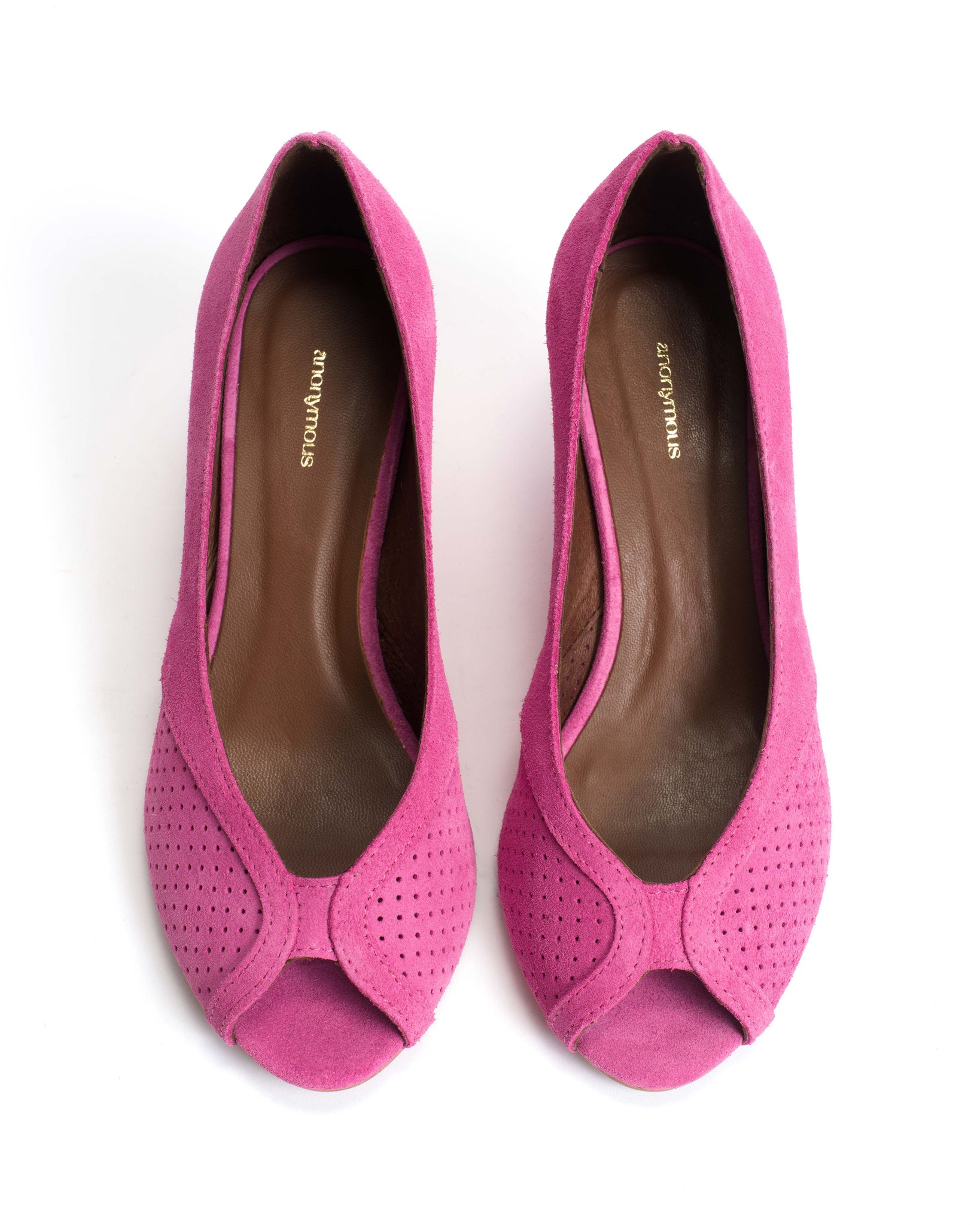Tiffany triangle Calf suede Raspberry sorbet - Anonymous Copenhagen