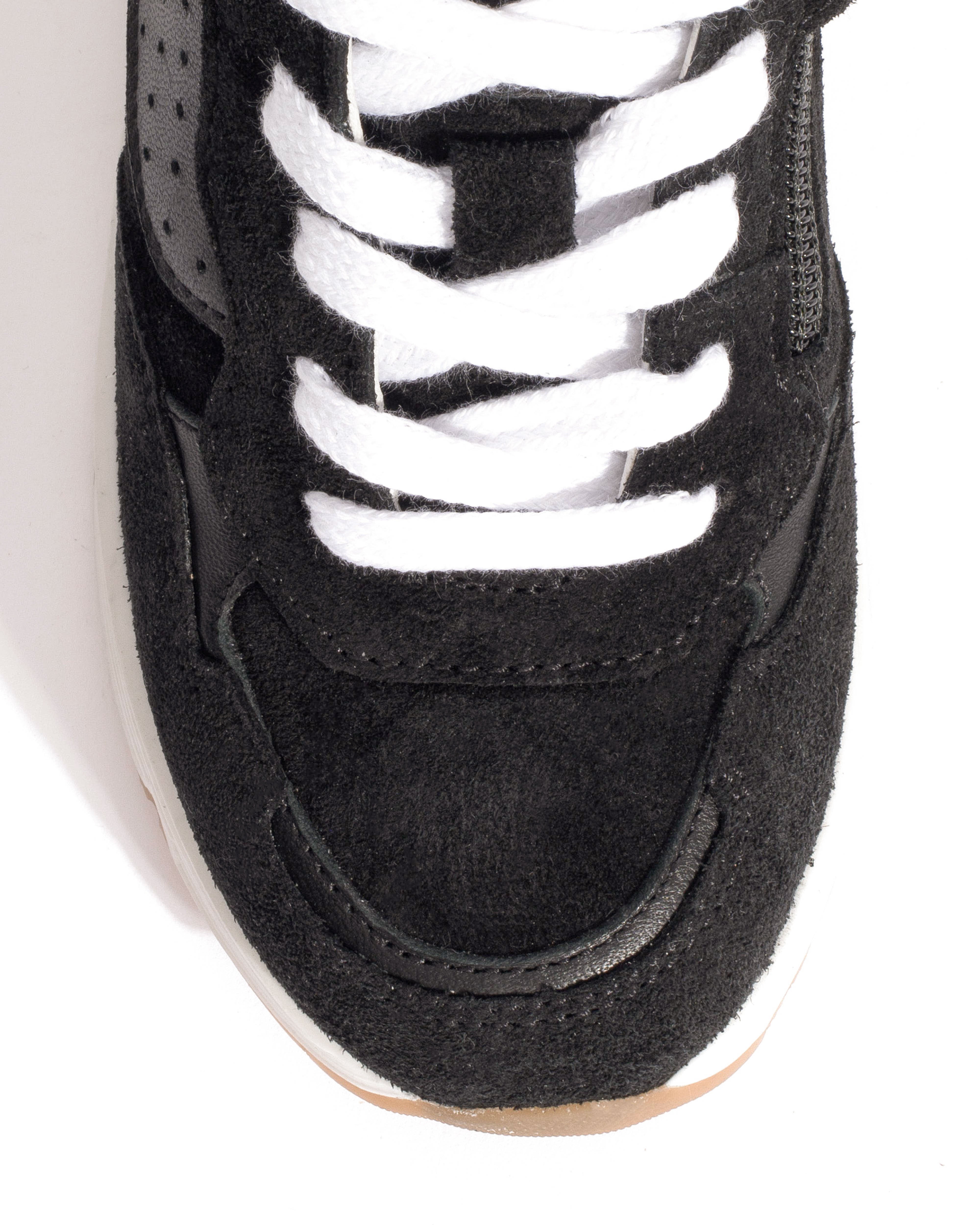 Cally junior Calf suede & sleek leather Black