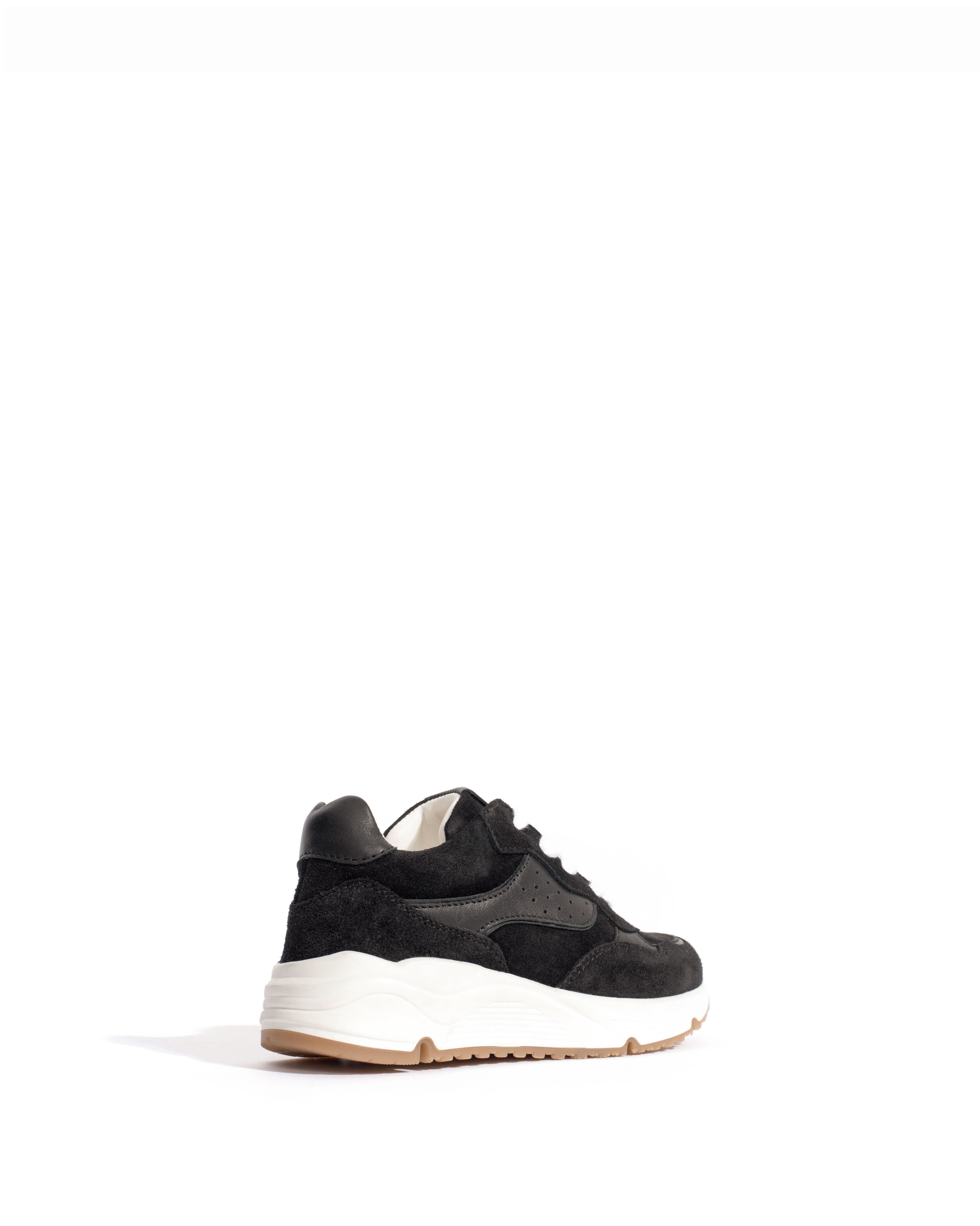 Cally junior Calf suede & sleek leather Black