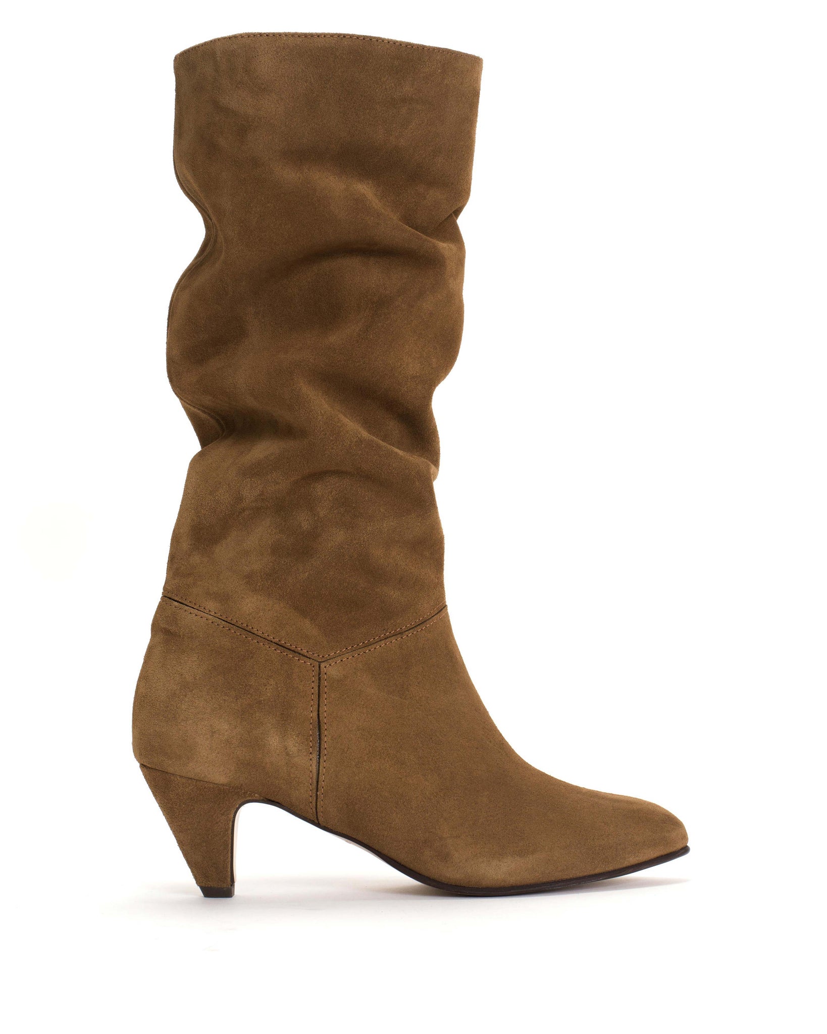 Jasmina 50 stiletto Calf suede Cinnamon & Dark taupe - Anonymous Copenhagen