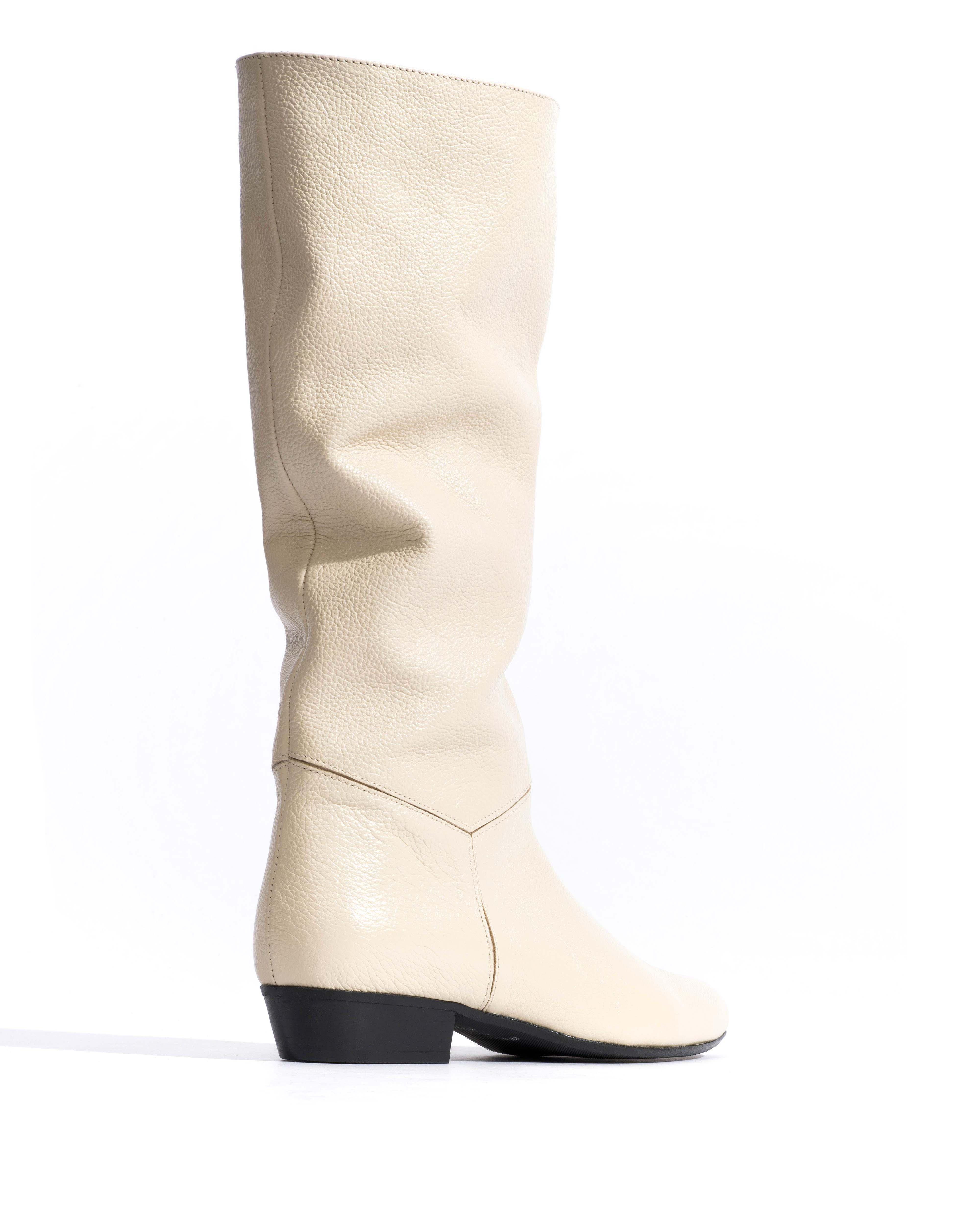 Jasmina 20 Pebbled soft calf & suede leather White sand