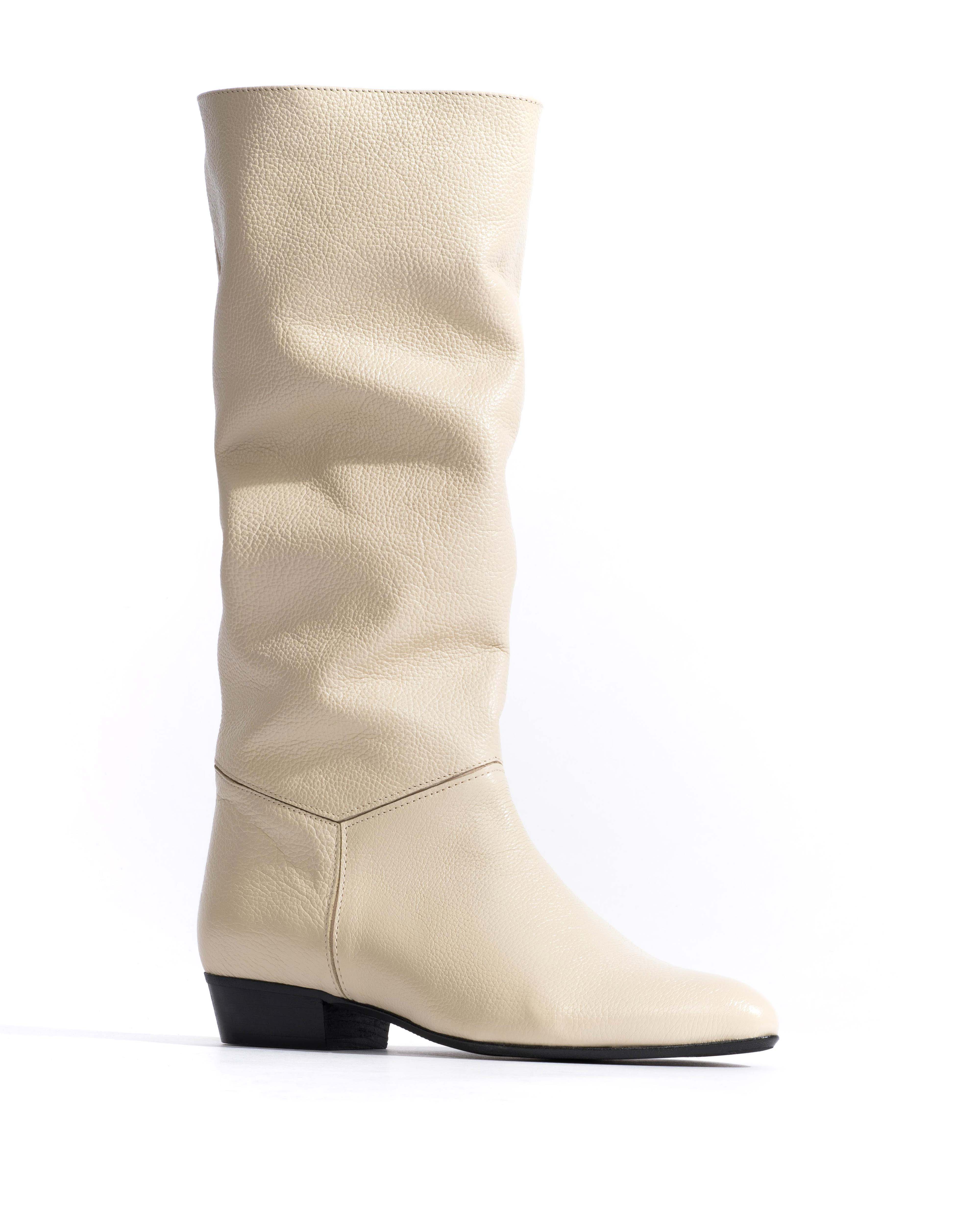 Jasmina 20 Pebbled soft calf & suede leather White sand