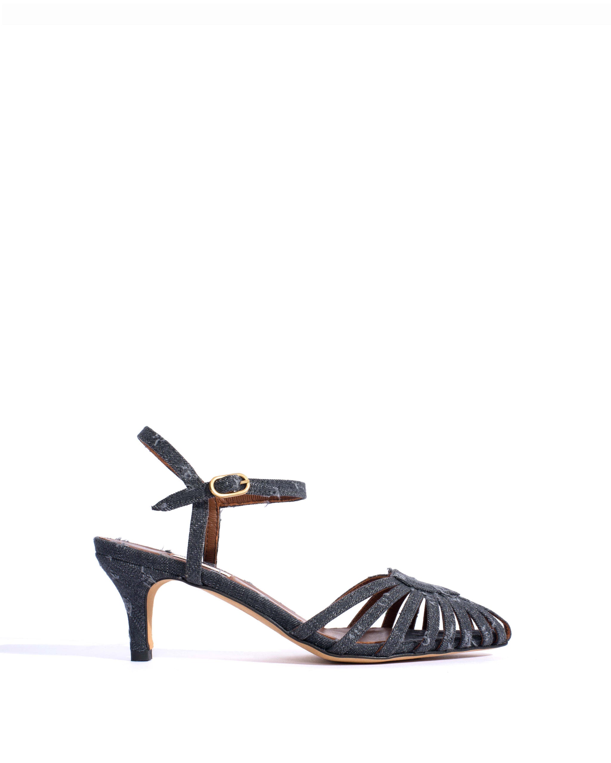 Keesha 55 Denim Distressed washed black - Anonymous Copenhagen Heels