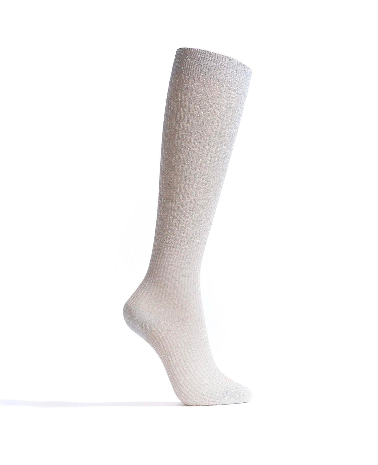 Noa mid calf glitter socks 52% nylon 48% polyester Silver