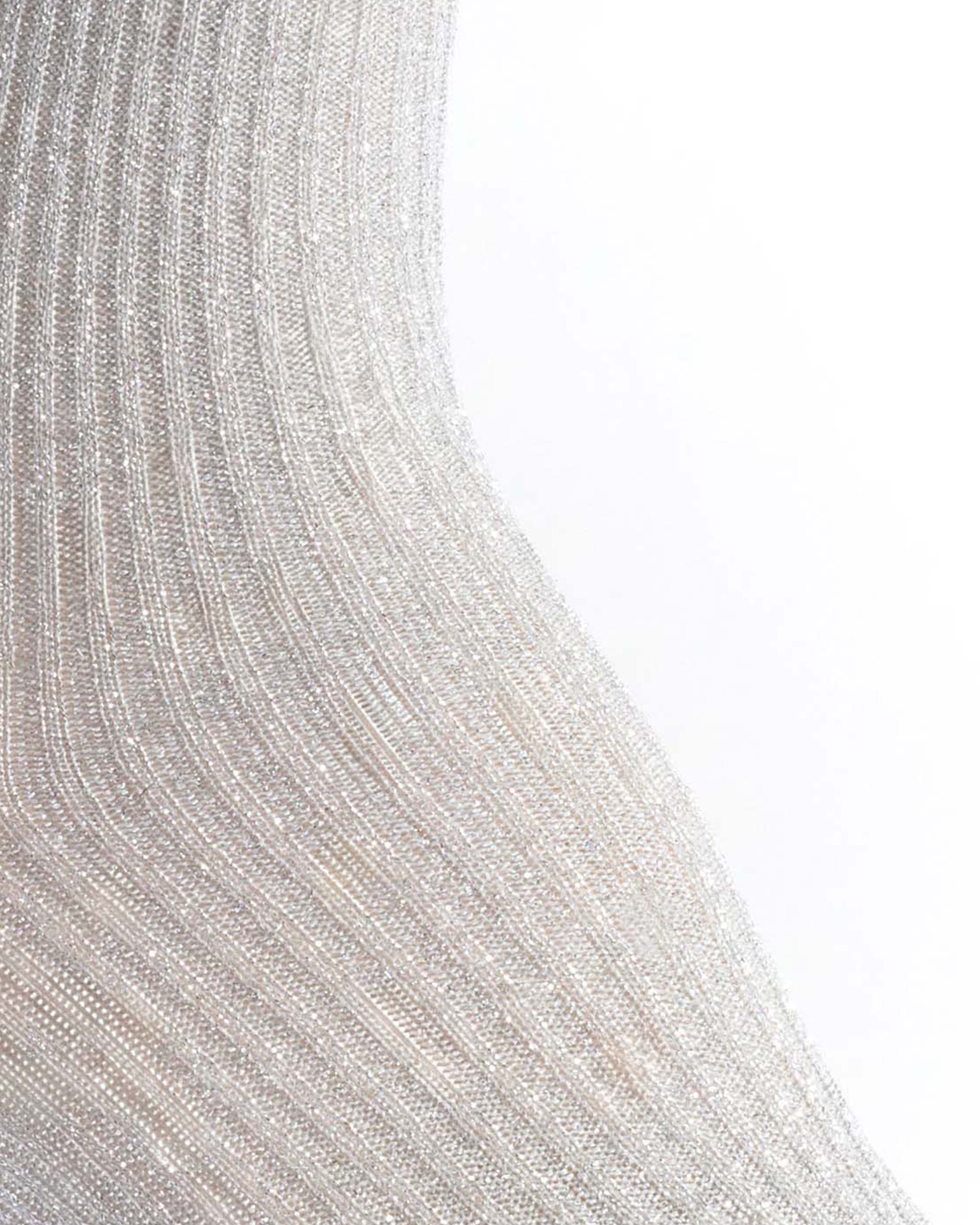 Noa mid calf glitter socks 52% nylon 48% polyester Silver