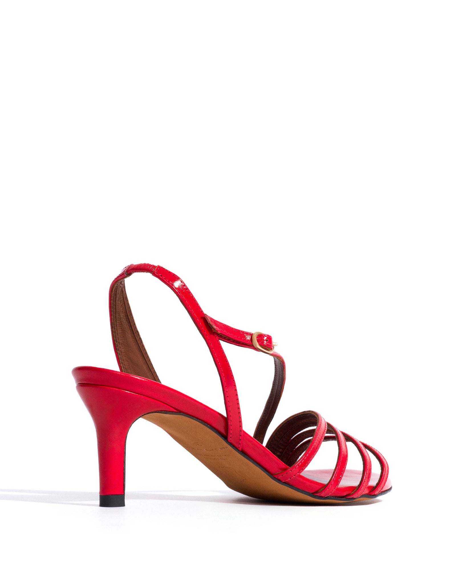 Naia 55 Crinkled polished goat Scarlet