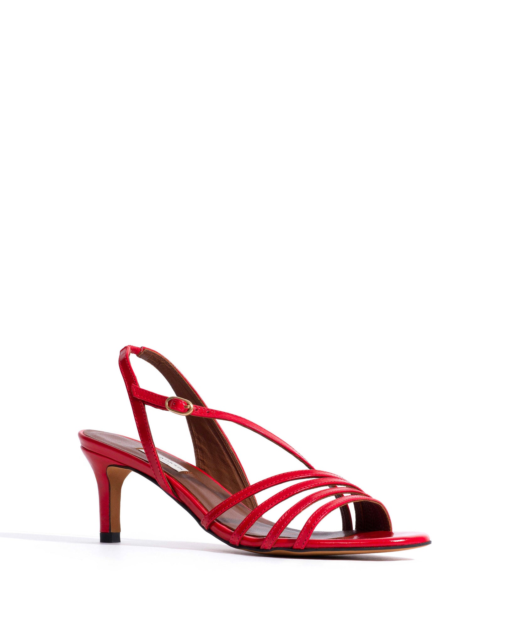 Naia 55 Crinkled polished goat Scarlet