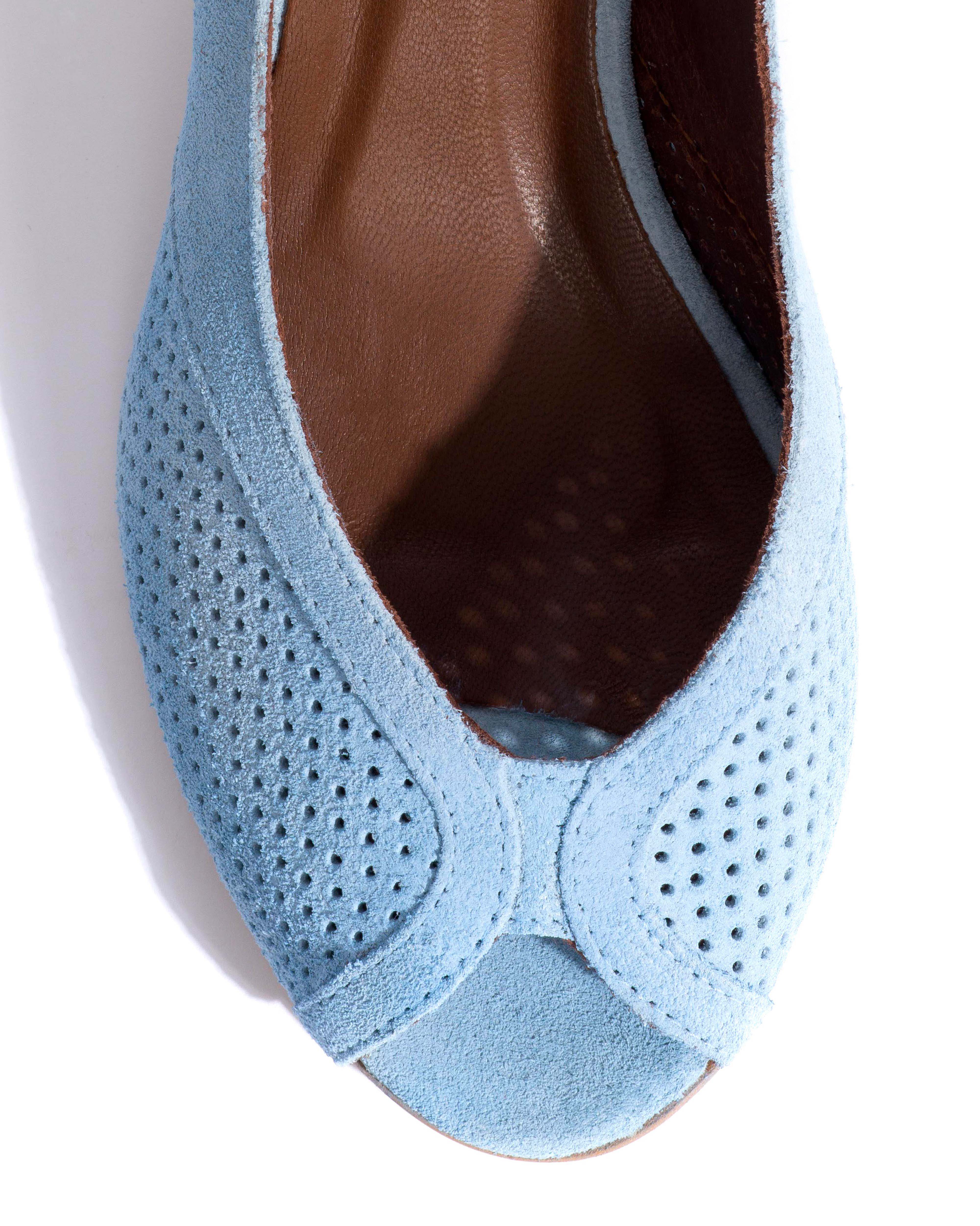Tiffany stiletto Calf suede Porcelain blue