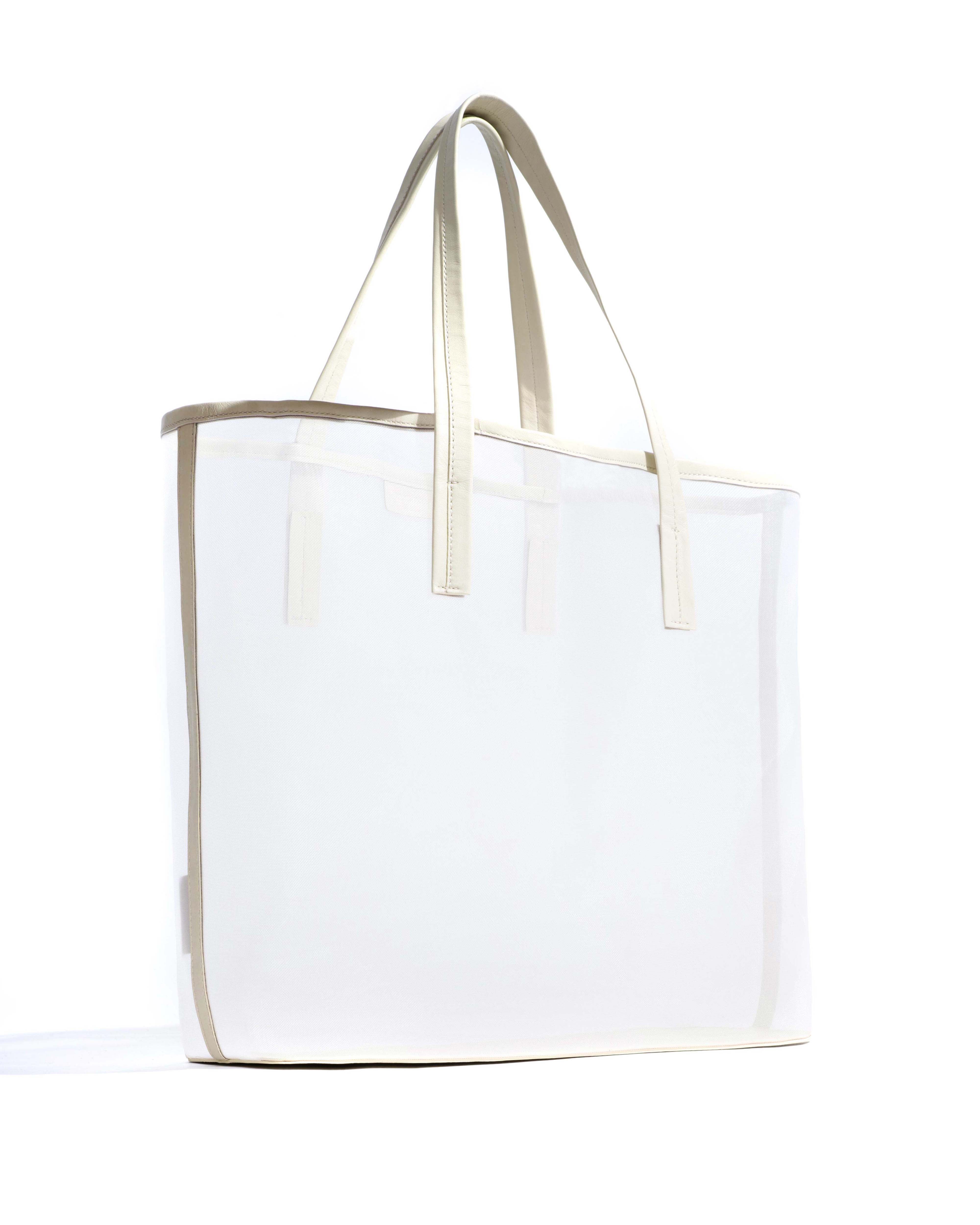 Ruba shopper mesh Shiny lamb & mesh White sand