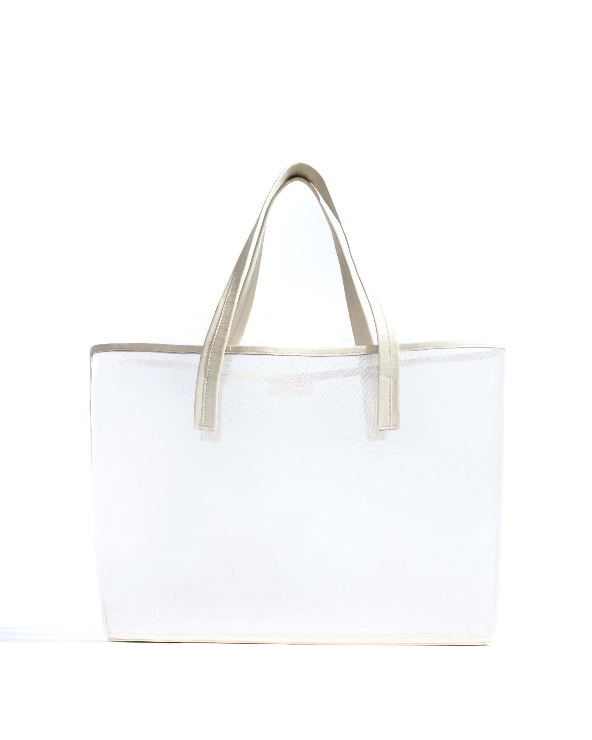 Ruba shopper mesh Shiny lamb & mesh White sand - Anonymous Copenhagen Bags