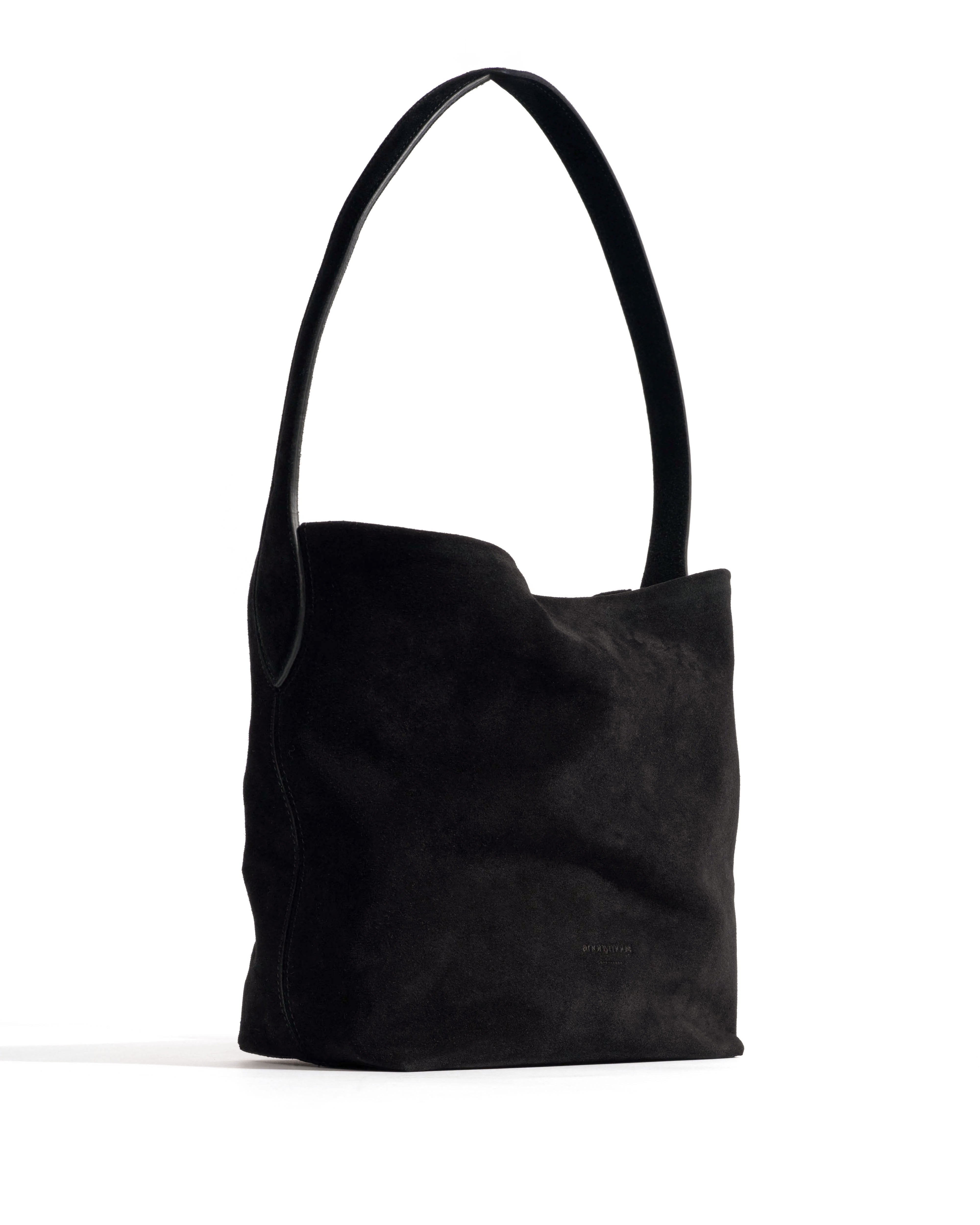 Versa slouchy petite bag Calf suede Black