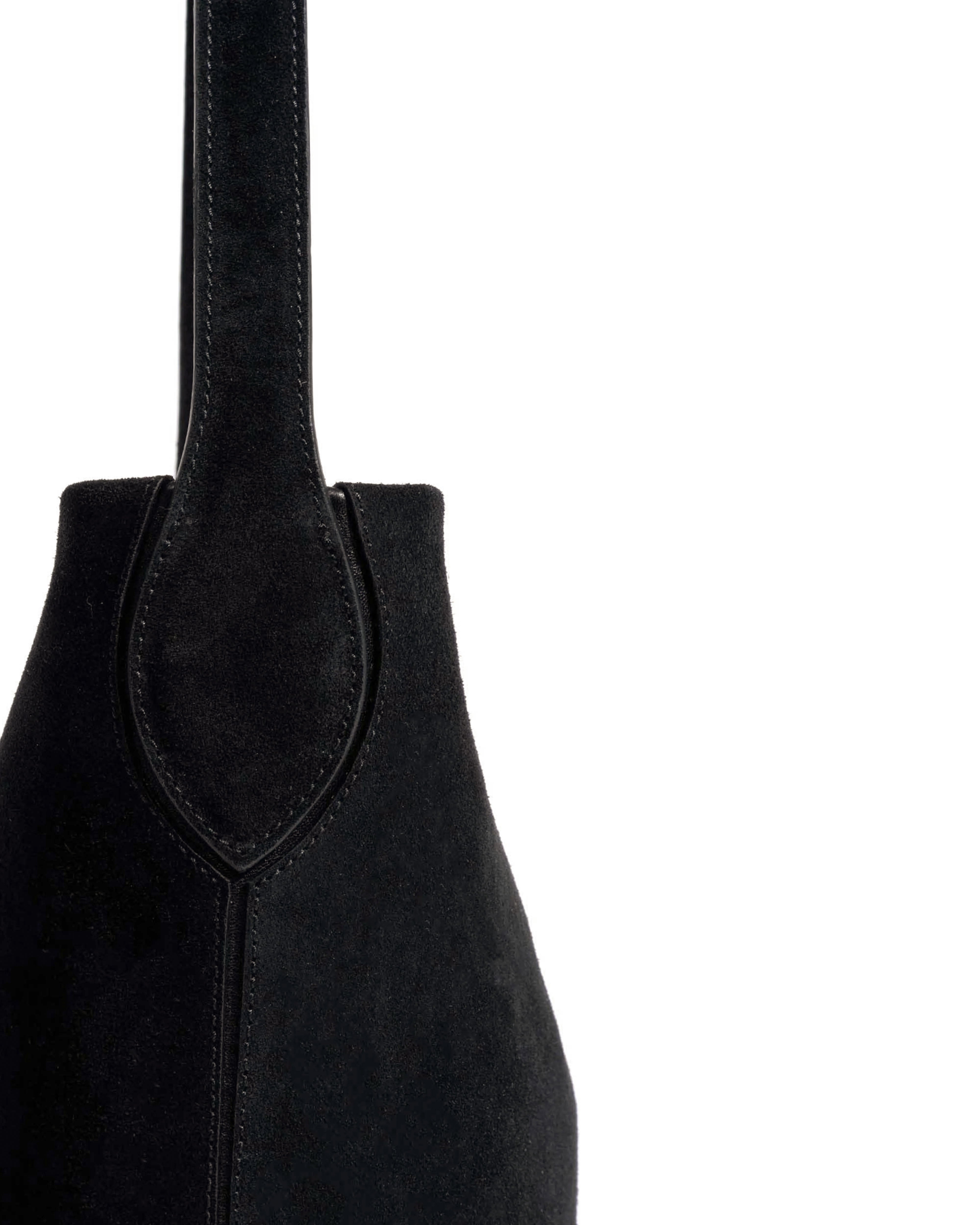 Versa slouchy petite bag Calf suede Black