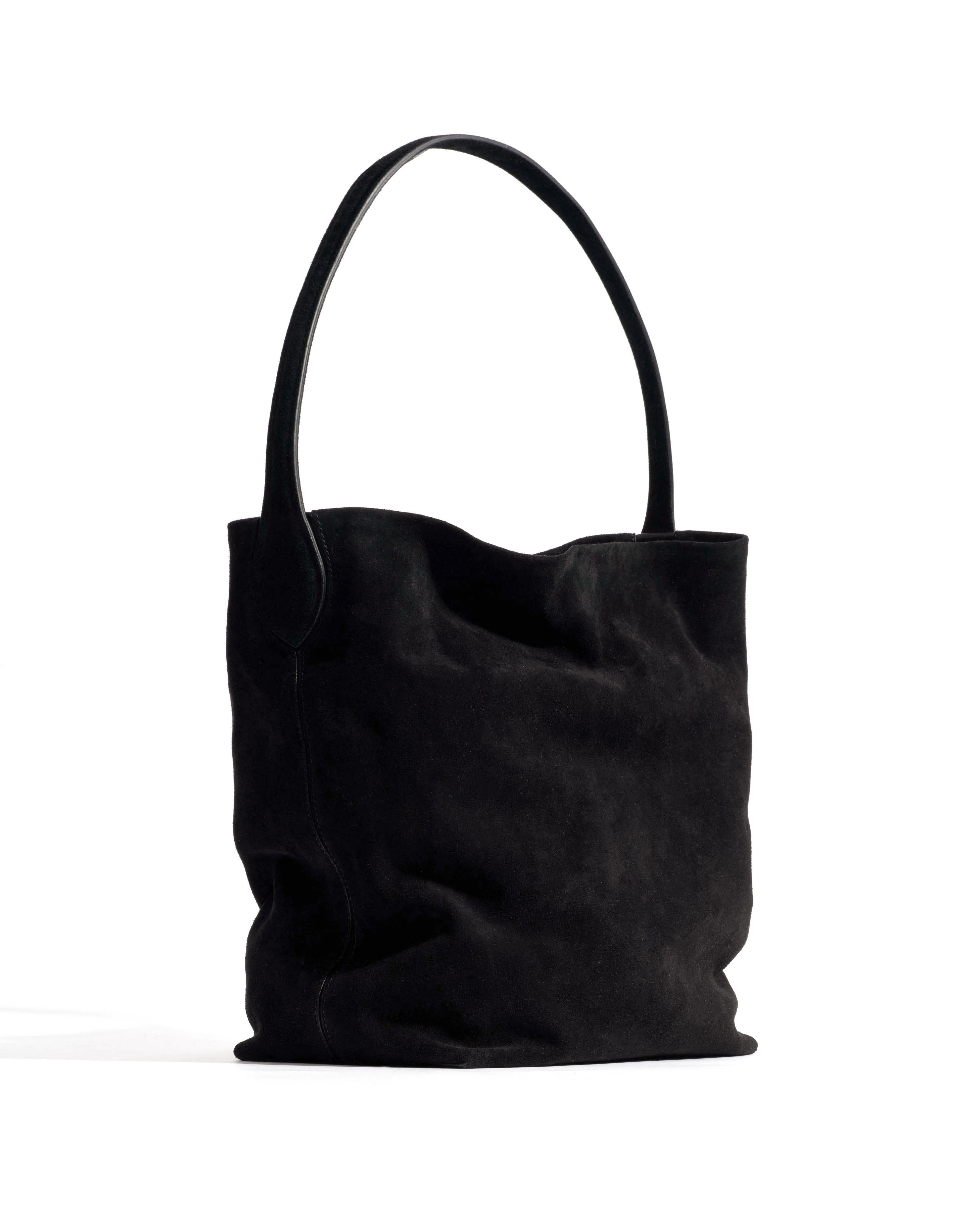 Versa slouchy everyday bag Calf suede Black