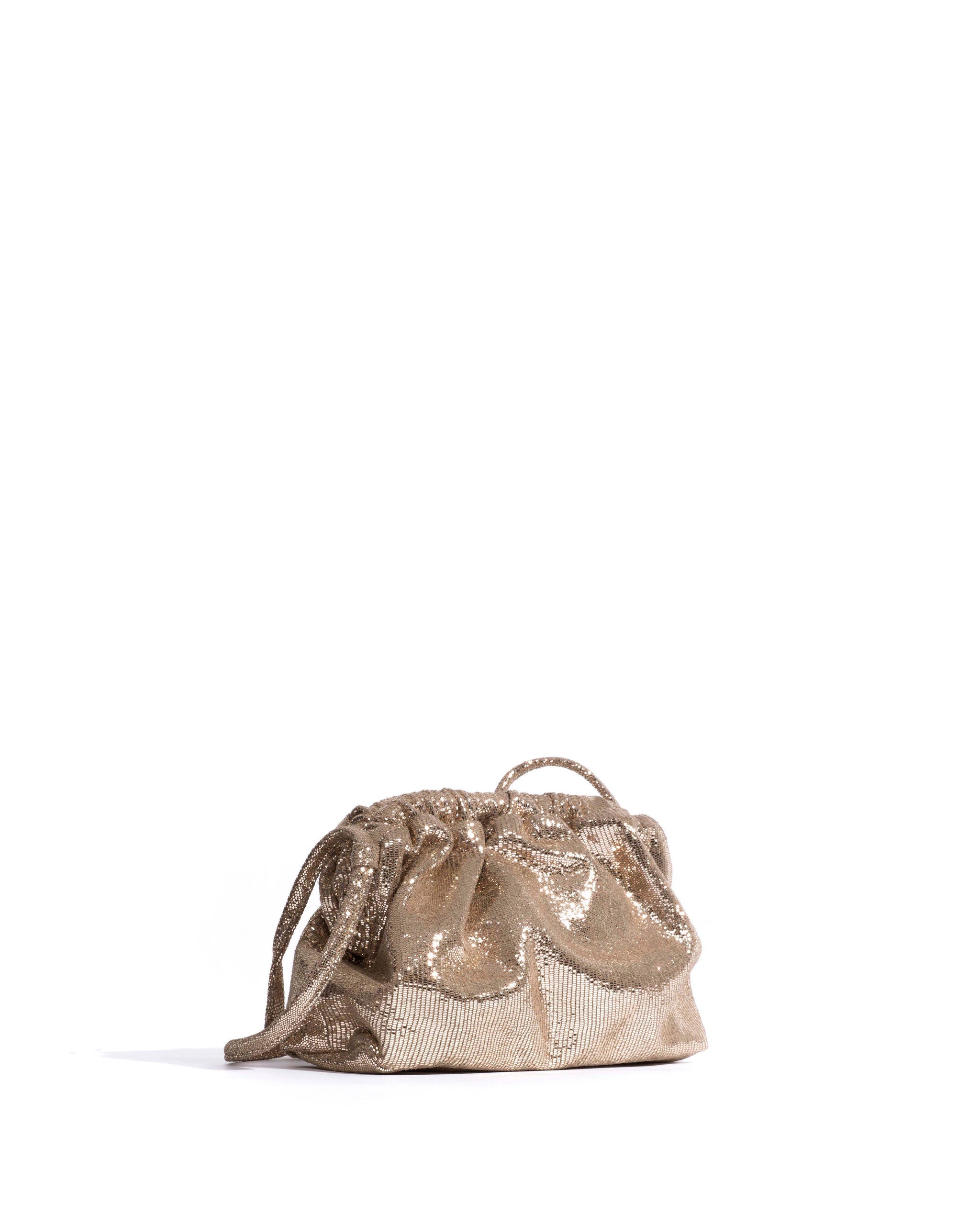 Hally petite cloud bag Lizard metallic goat Vintage champagne
