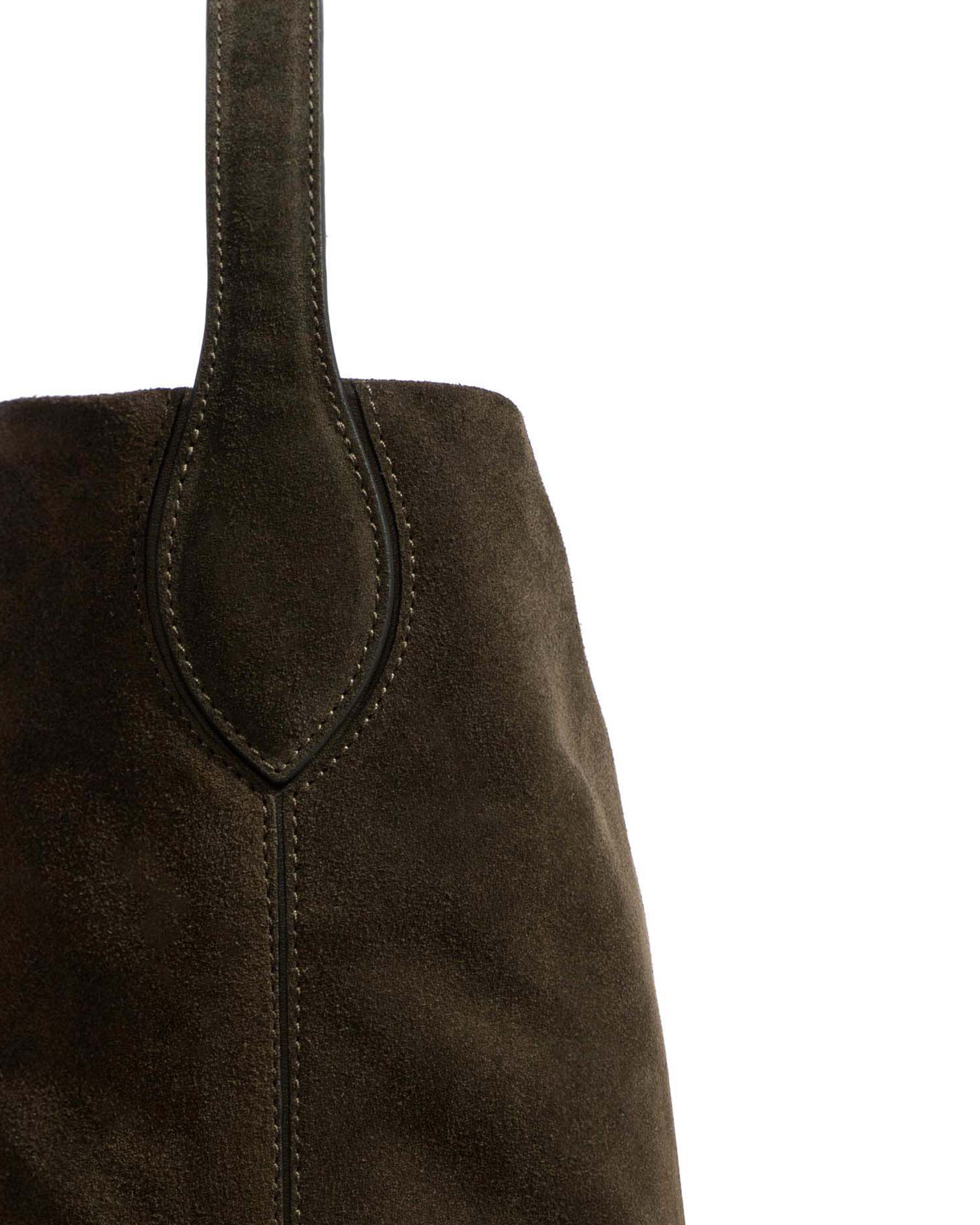 Versa slouchy everyday bag Calf suede Moss green