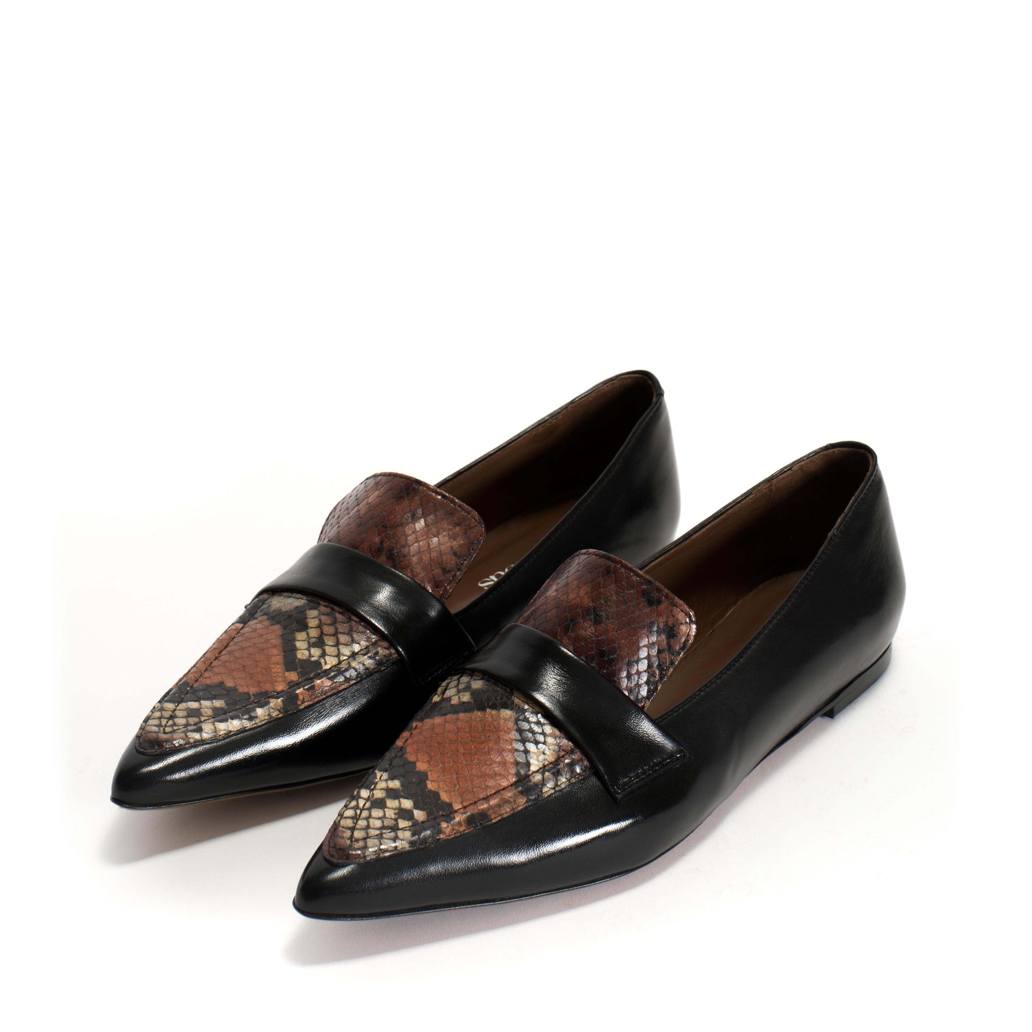 Camm Shiny lamb & snake calf Black & Natural coral multi - Anonymous Copenhagen