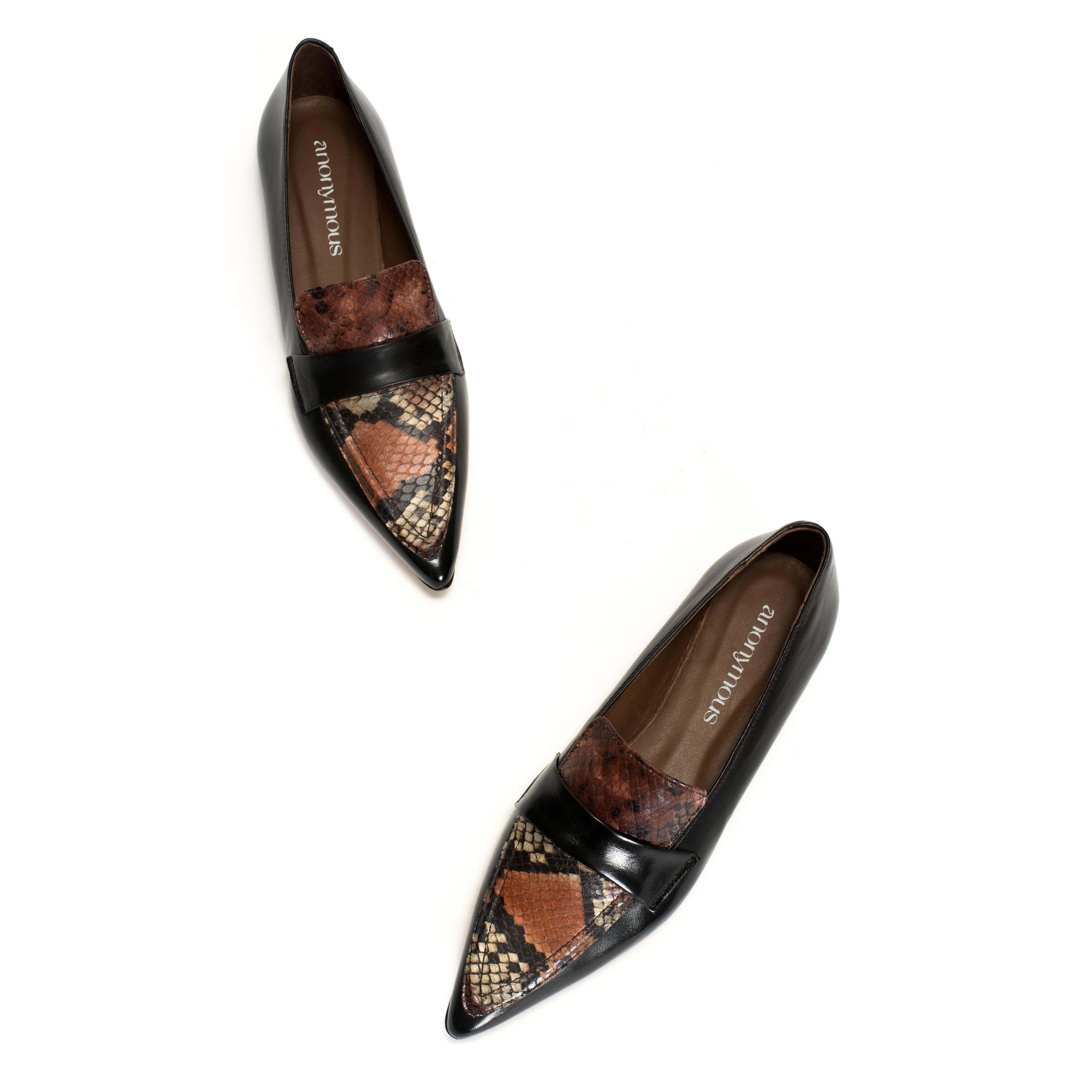 Camm Shiny lamb & snake calf Black & Natural coral multi - Anonymous Copenhagen