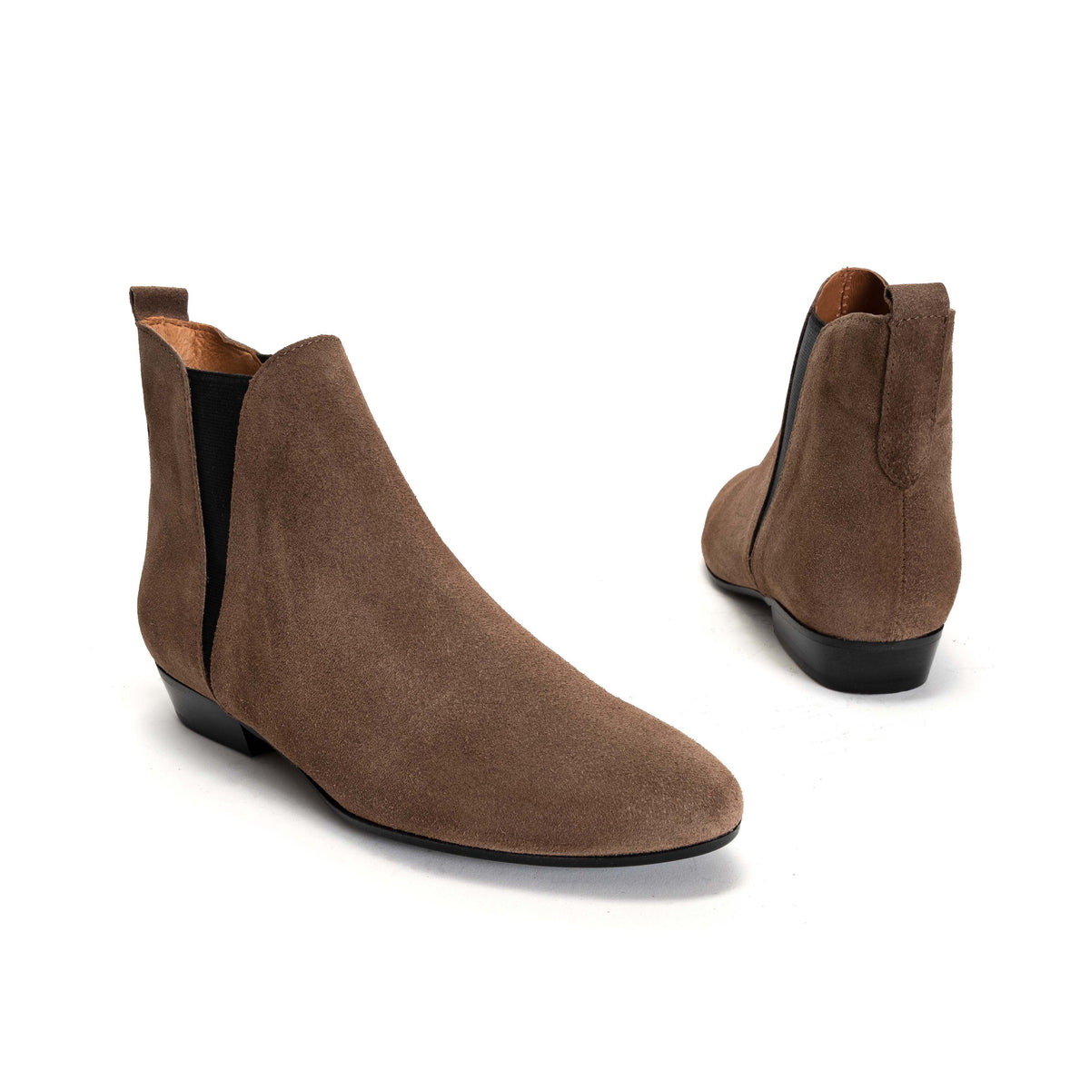 Rita Calf suede Dark taupe